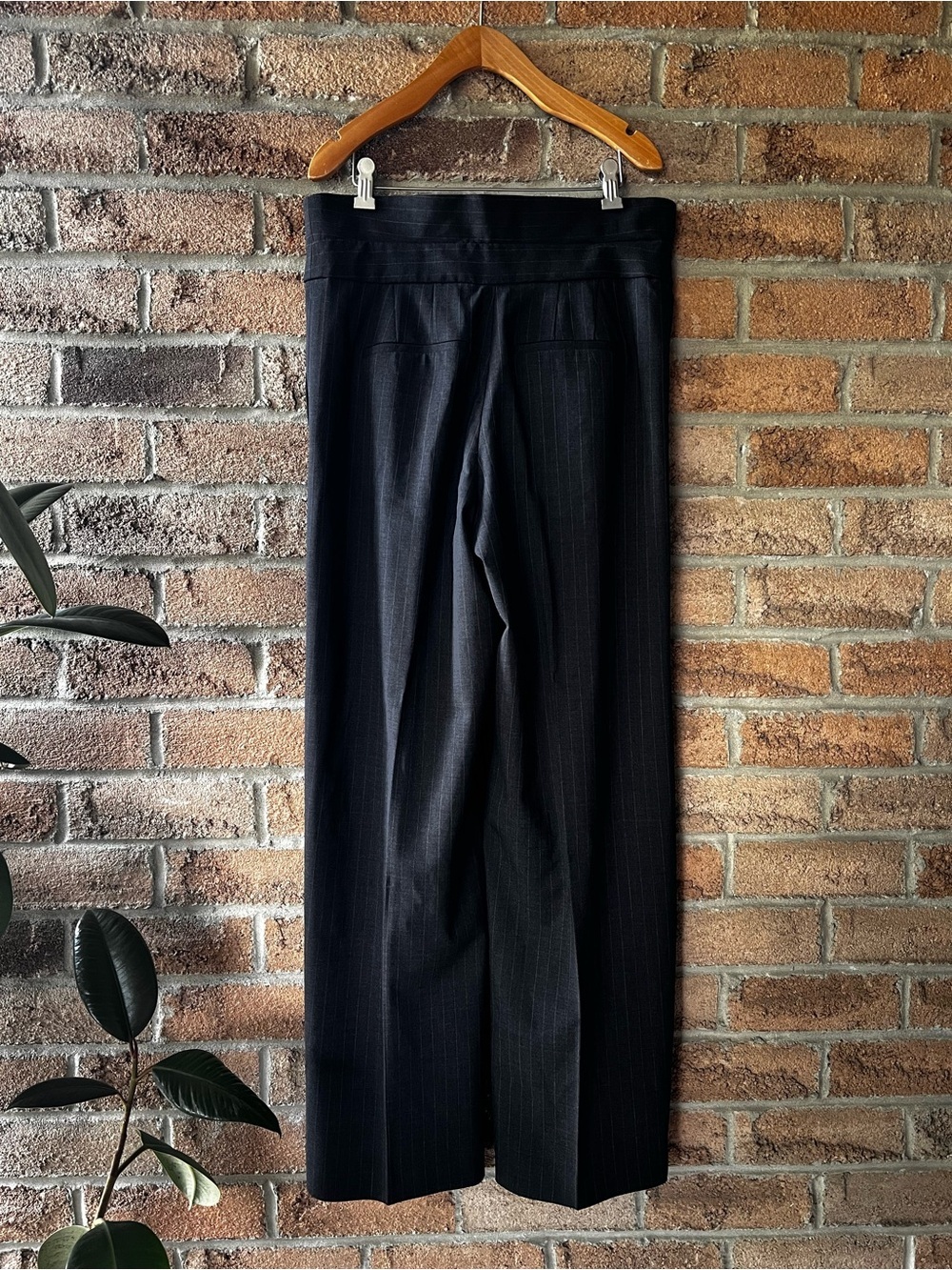 Babaton Aritzia Wool Pinstripe Wide Leg Trouser Pants High Waist Size 8 - Picture 4 of 13